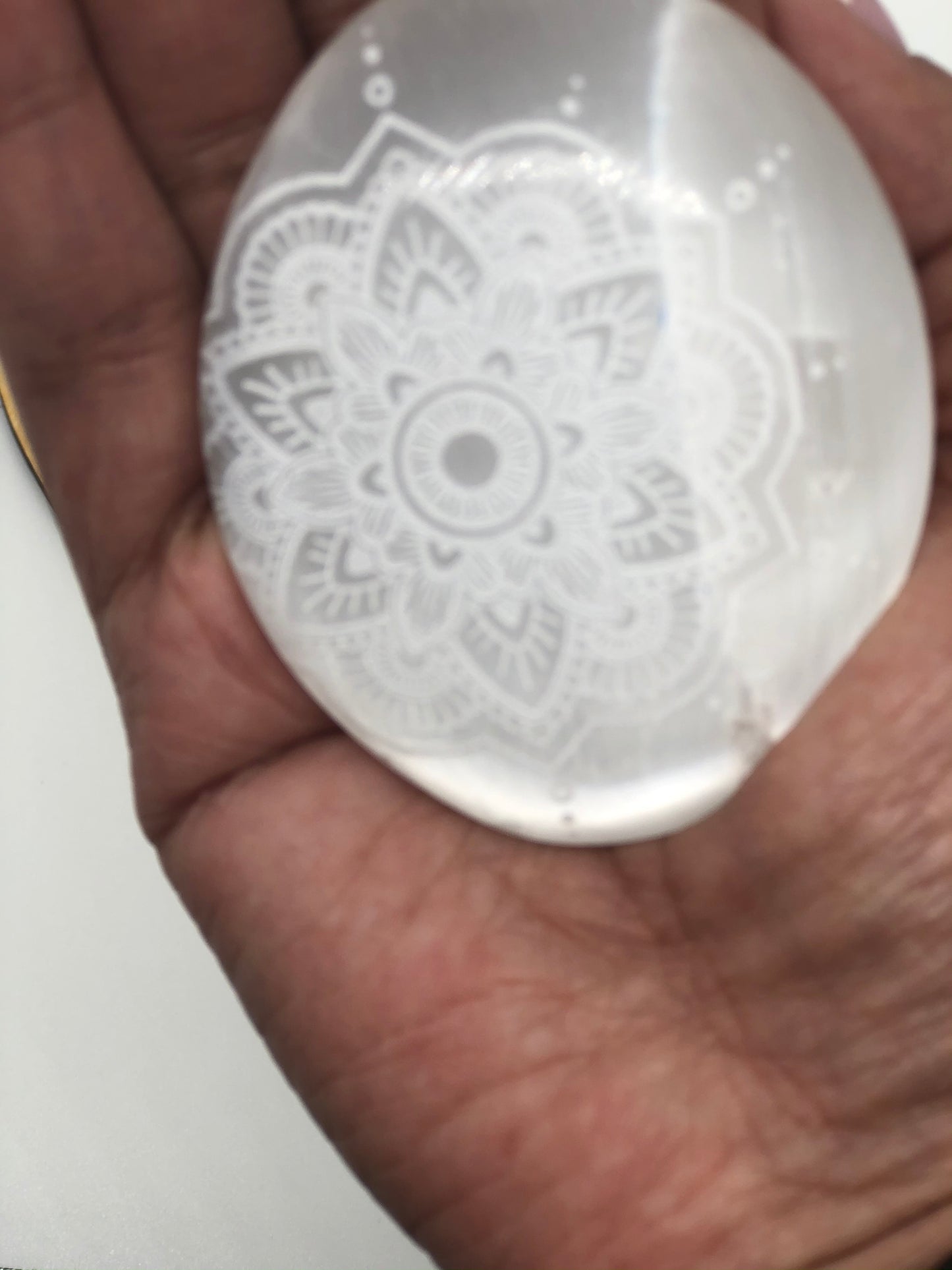 Selenite Palm Stones