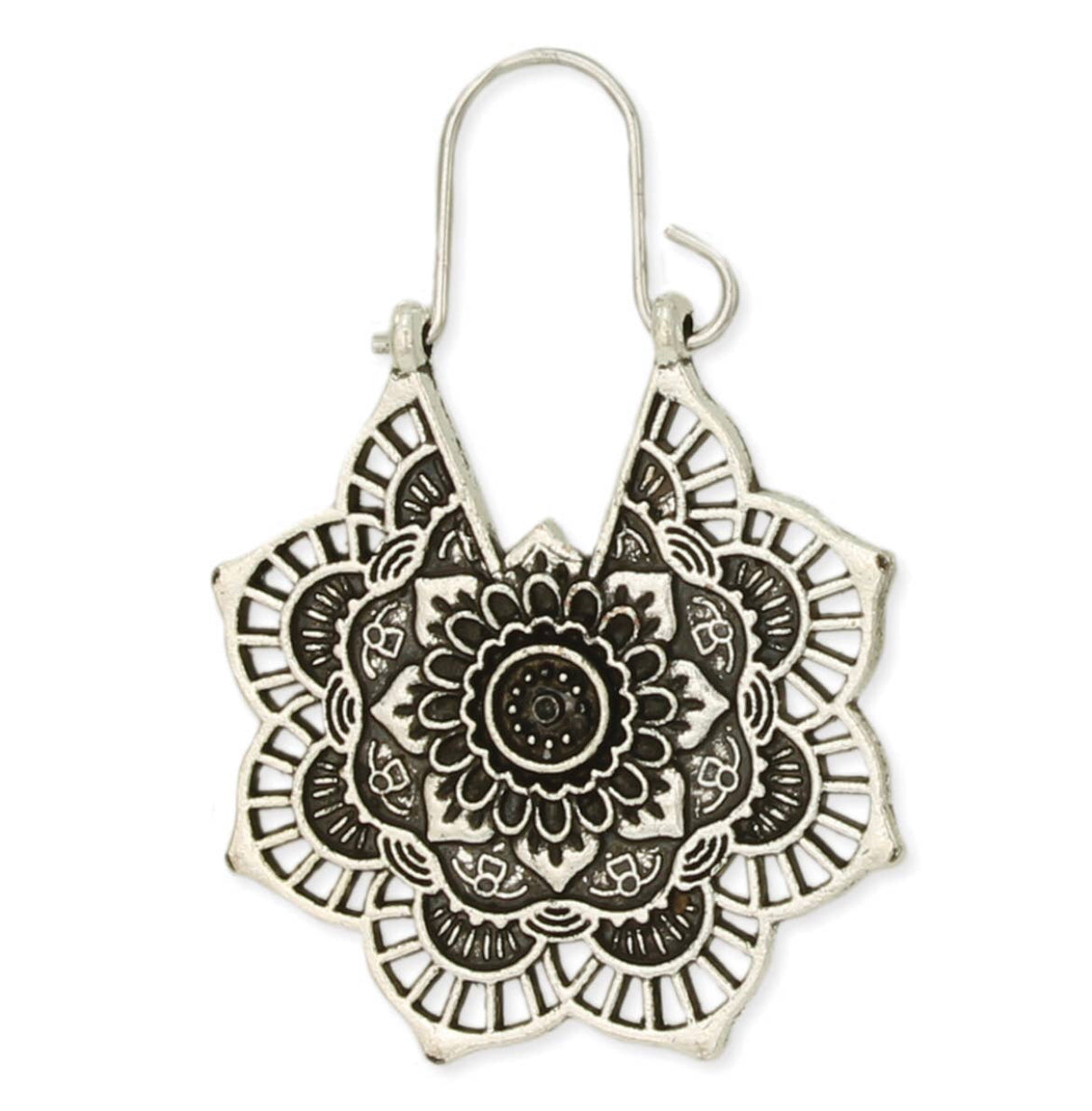 Silver Mandala Earrings